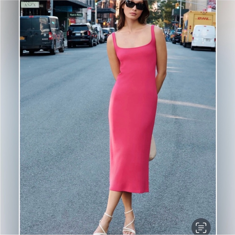 Marcella New York Ashley ponte midi dress in raspberry ( pink) size XS